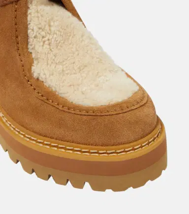 See By Chloé See By Chloé Shearling-trimmed suede ankle boots | Thumbnail 3