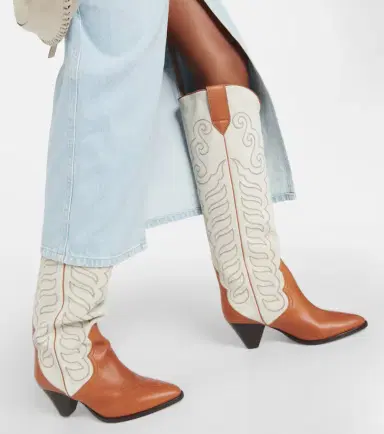 Isabel Marant Liela leather and suede cowboy boots | Thumbnail 6