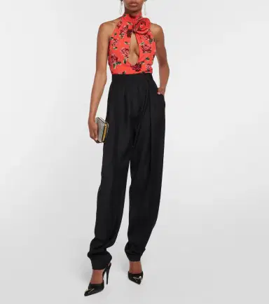 Magda Butrym Floral-appliqué cutout halterneck top | Thumbnail 3