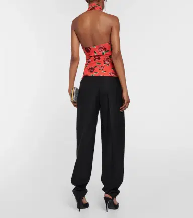 Magda Butrym Floral-appliqué cutout halterneck top | Thumbnail 4