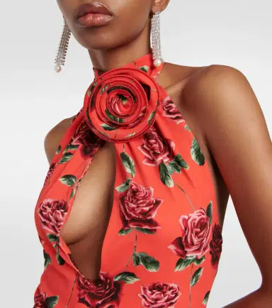 Magda Butrym Floral-appliqué cutout halterneck top | Thumbnail 5