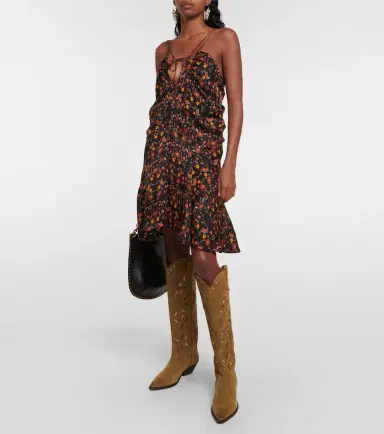 Isabel Marant Denvee suede knee-high cowboy boots | Thumbnail 2