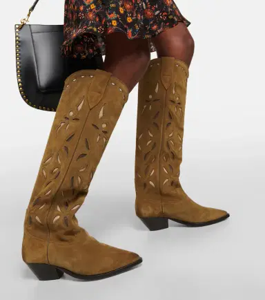 Isabel Marant Denvee suede knee-high cowboy boots | Thumbnail 3