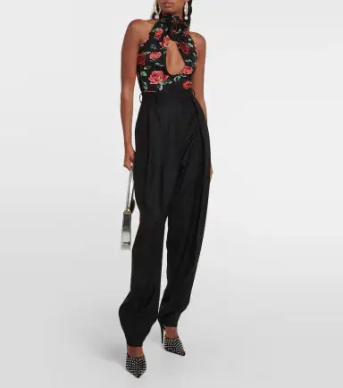 Magda Butrym Floral cutout jersey bodysuit | Thumbnail 5