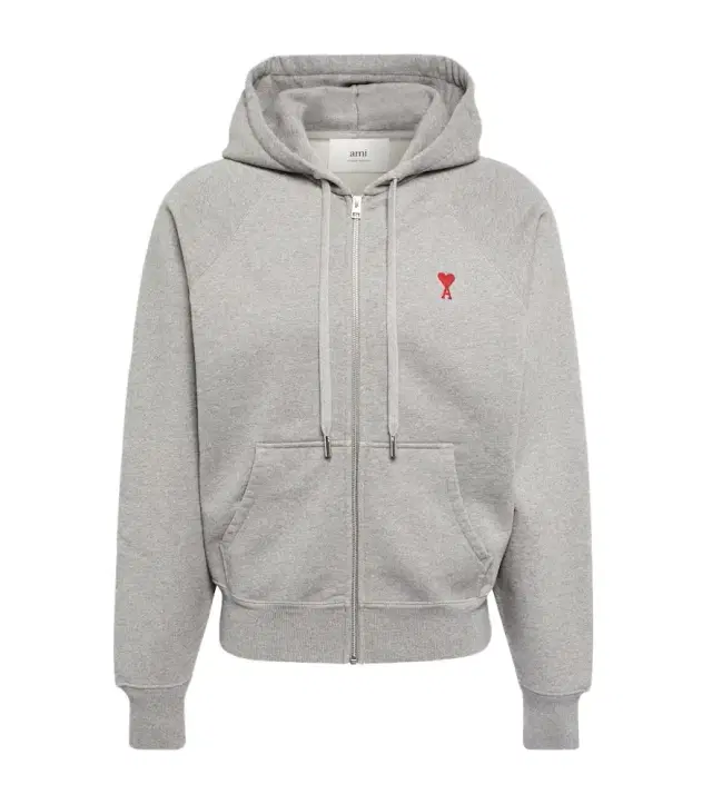 Ami Paris Ami De Caur cotton jersey zip-up hoodie