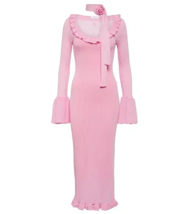 BLUMARINE Ruffled wool midi dress | Thumbnail 1