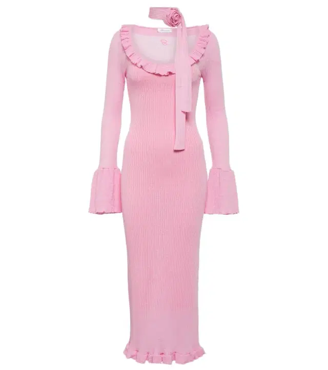 BLUMARINE Ruffled wool midi dress