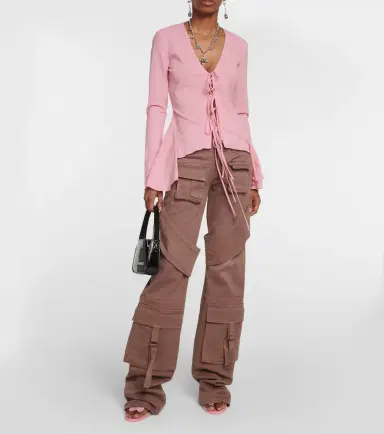 BLUMARINE Ruffled tie-front wool-blend blouse | Thumbnail 2