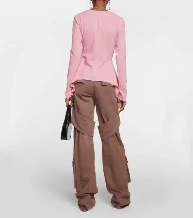 BLUMARINE Ruffled tie-front wool-blend blouse | Thumbnail 4