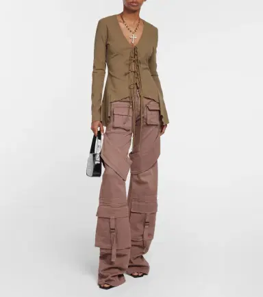 BLUMARINE Ruffled tie-front wool-blend blouse | Thumbnail 2