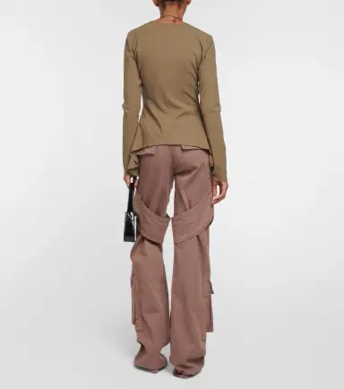 BLUMARINE Ruffled tie-front wool-blend blouse | Thumbnail 4