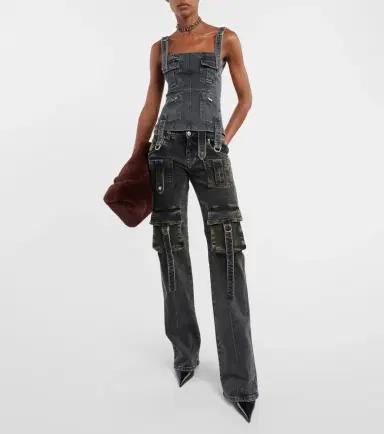 BLUMARINE Low-rise denim cargo pants | Thumbnail 5 BLUMARINE Low-rise denim cargo pants | Thumbnail 5