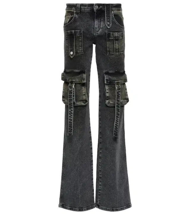 BLUMARINE Low-rise denim cargo pants