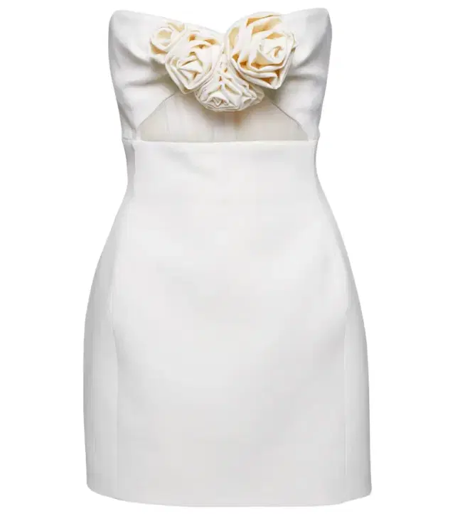 Magda Butrym Floral-appliqué wool bustier dress