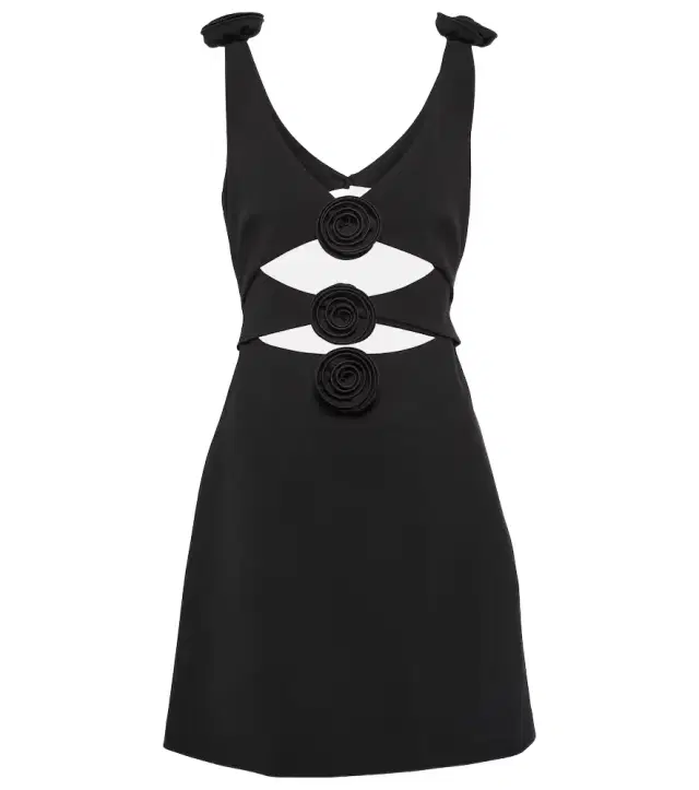 Magda Butrym Floral-appliqué cutout wool-blend minidress