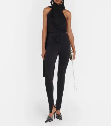 Magda Butrym Floral-appliqué jersey slim leggings | Thumbnail 2
