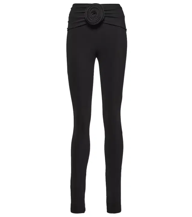Magda Butrym Floral-appliqué jersey slim leggings