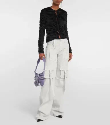 BLUMARINE Low-rise denim cargo pants | Thumbnail 2