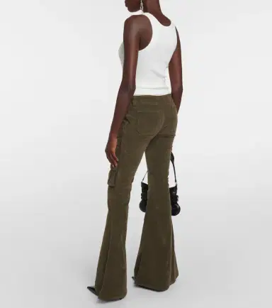BLUMARINE Low-rise velvet flared cargo pants | Thumbnail 5