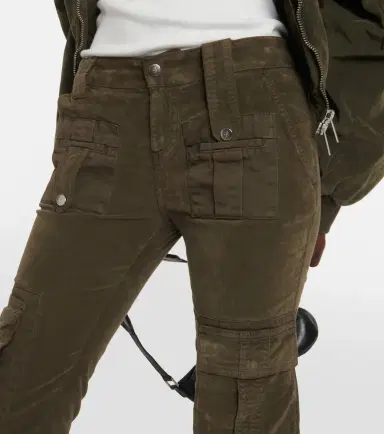 BLUMARINE Low-rise velvet flared cargo pants | Thumbnail 6