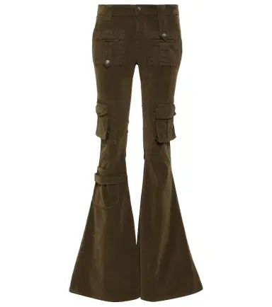 BLUMARINE Low-rise velvet flared cargo pants | Thumbnail 1