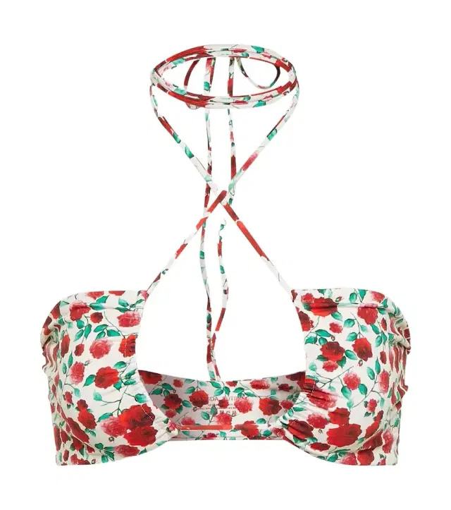 Magda Butrym Floral-printed halterneck bikini top