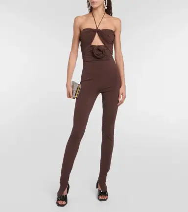 Magda Butrym Floral-appliqué cutout jersey jumpsuit | Thumbnail 2