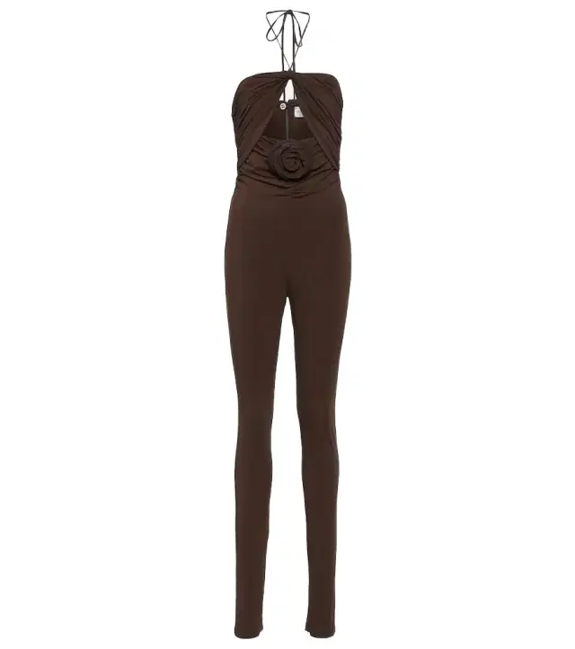 Magda Butrym Floral-appliqué cutout jersey jumpsuit