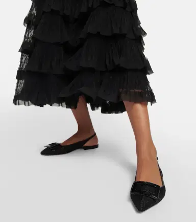 Roger Vivier Gommettine net slingback flats | Thumbnail 2