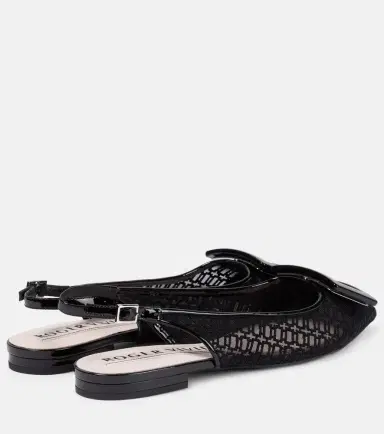 Roger Vivier Gommettine net slingback flats | Thumbnail 4
