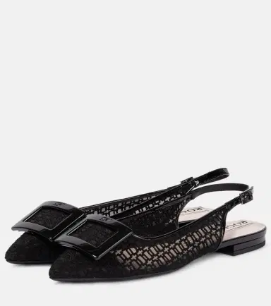 Roger Vivier Gommettine net slingback flats | Thumbnail 5