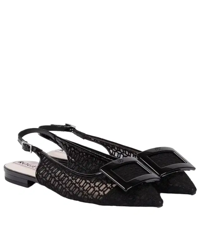 Roger Vivier Gommettine net slingback flats