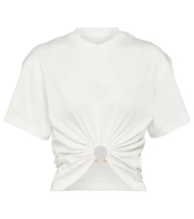 Embellished cotton jersey crop top