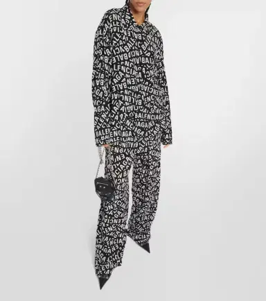 Balenciaga Logo high-rise wide-leg pants | Thumbnail 2