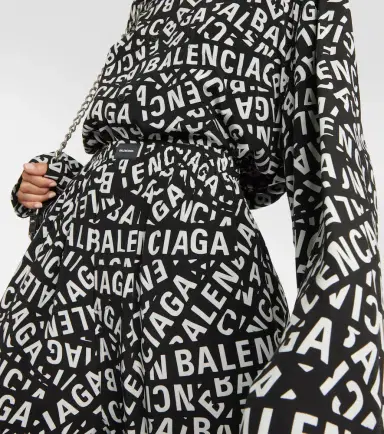 Balenciaga Logo high-rise wide-leg pants | Thumbnail 4
