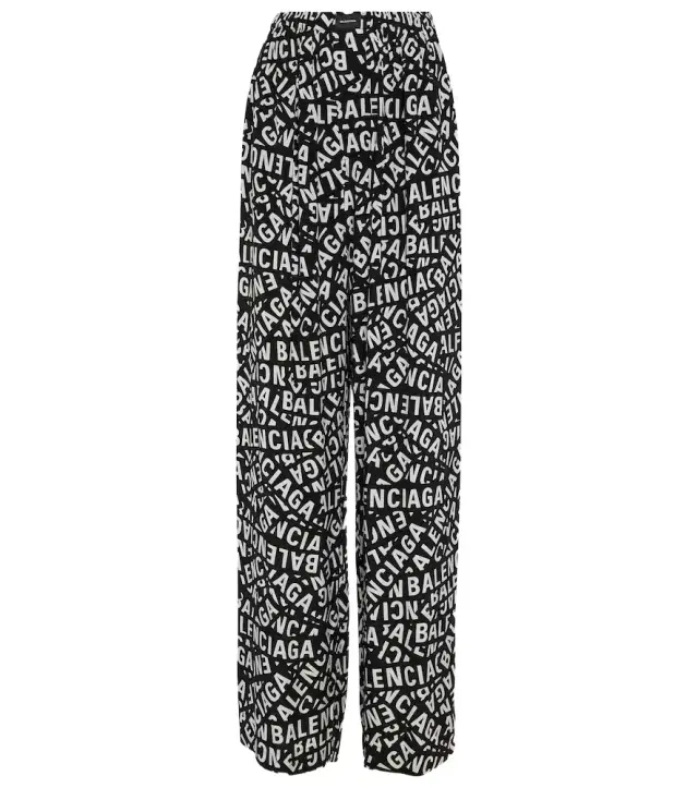 Logo high-rise wide-leg pants