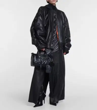 Balenciaga Oversized leather bomber jacket | Thumbnail 2