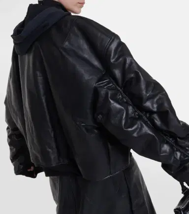 Balenciaga Oversized leather bomber jacket | Thumbnail 6