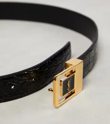 Saint Laurent La 66 croc-effect leather belt | Thumbnail 2