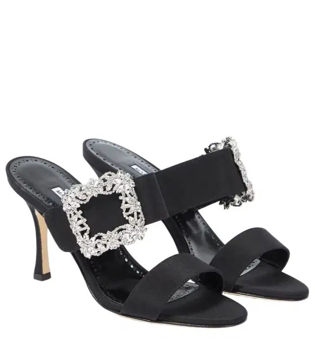 Manolo Blahnik Gable embellished satin sandals