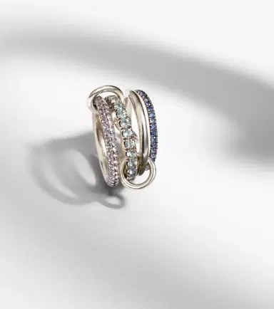 Spinelli Kilcollin Iris sterling silver linked ring with sapphires, aquamarine and tanzanite | Thumbnail 3 Spinelli Kilcollin Iris sterling silver linked ring with sapphires, aquamarine and tanzanite | Thumbnail 3