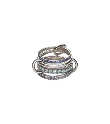 Spinelli Kilcollin Iris sterling silver linked ring with sapphires, aquamarine and tanzanite | Thumbnail 1 Spinelli Kilcollin Iris sterling silver linked ring with sapphires, aquamarine and tanzanite | Thumbnail 1