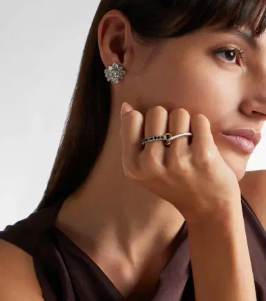 Spinelli Kilcollin Enzo sterling silver and 18kt gold ring with black diamonds | Thumbnail 5 Spinelli Kilcollin Enzo sterling silver and 18kt gold ring with black diamonds | Thumbnail 5