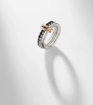 Spinelli Kilcollin Enzo sterling silver and 18kt gold ring with black diamonds | Thumbnail 6 Spinelli Kilcollin Enzo sterling silver and 18kt gold ring with black diamonds | Thumbnail 6