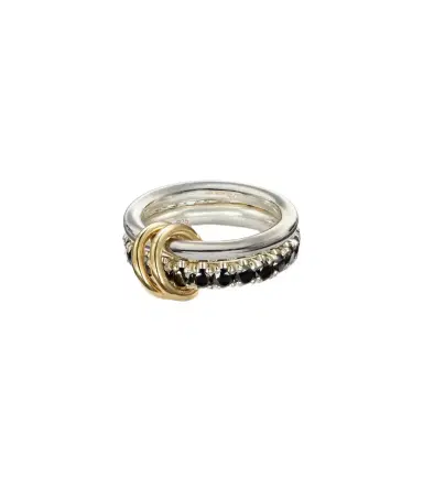 Spinelli Kilcollin Enzo sterling silver and 18kt gold ring with black diamonds | Thumbnail 1 Spinelli Kilcollin Enzo sterling silver and 18kt gold ring with black diamonds | Thumbnail 1
