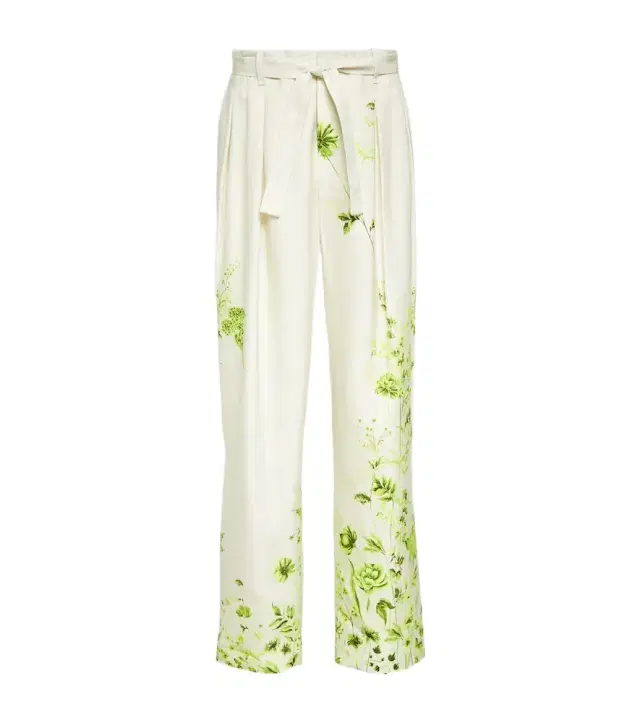 KING & TUCKFIELD Floral belted straight pants