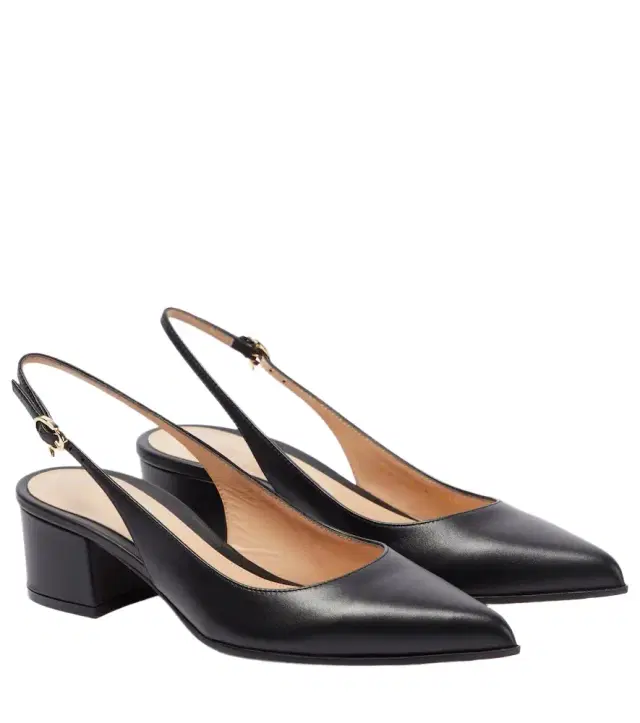 Gianvito Rossi Piper leather slingback pumps