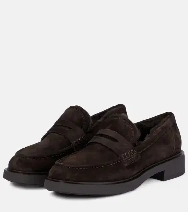 Gianvito Rossi Harris shearling-lined suede loafers | Thumbnail 4