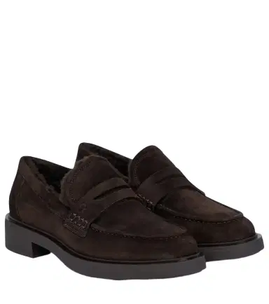 Gianvito Rossi Harris shearling-lined suede loafers | Thumbnail 1
