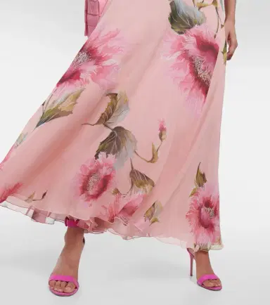 Giambattista Valli Caped floral silk georgette gown | Thumbnail 2